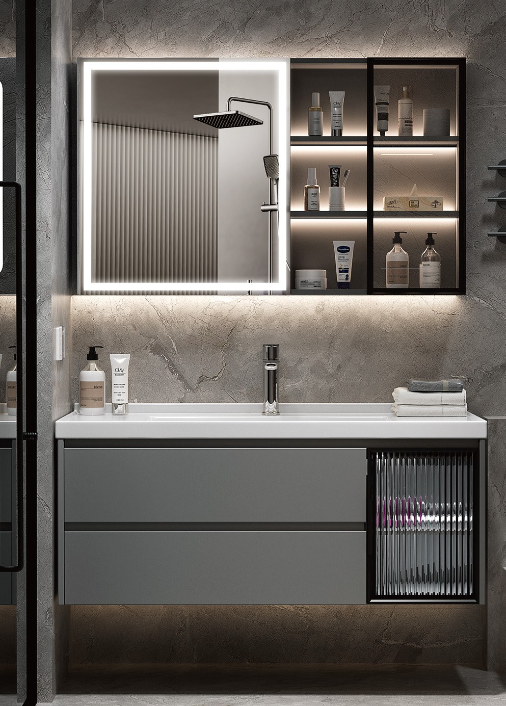 Coordinated bathroom lighting