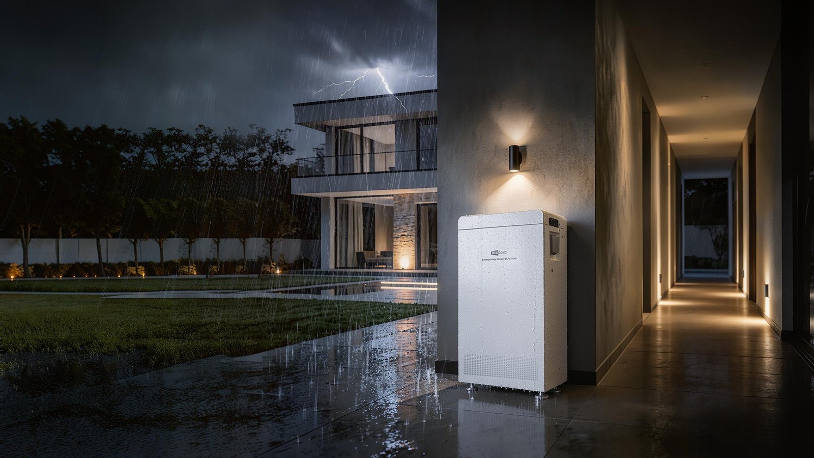 Night-time villa backup